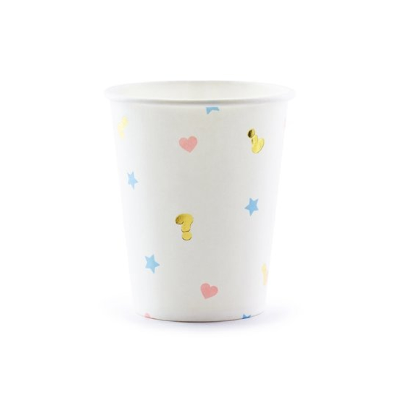 6x beker boy or girl gouddruk gender reveal