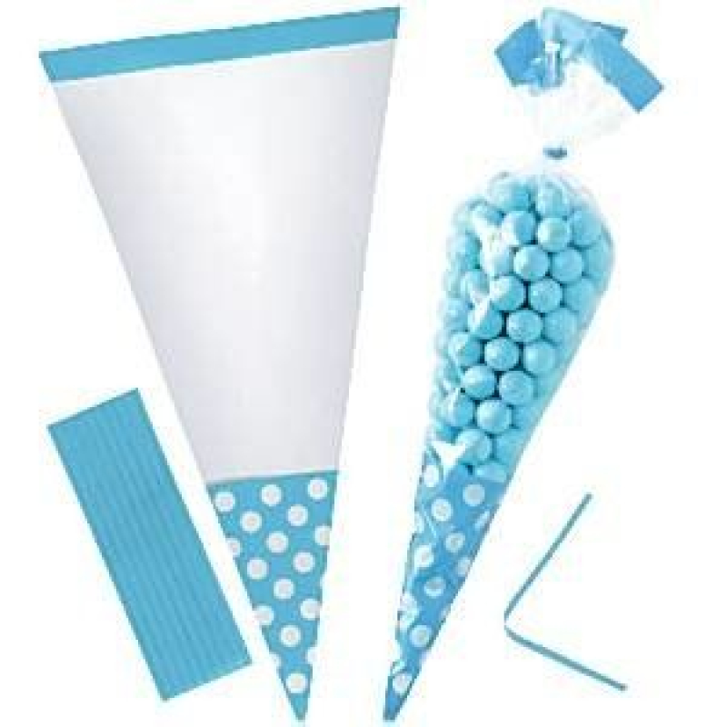 10 puntzakjes stippel blauw of roze
