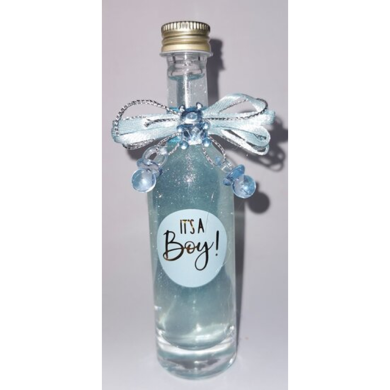 flesje douchegel in blauw of roze