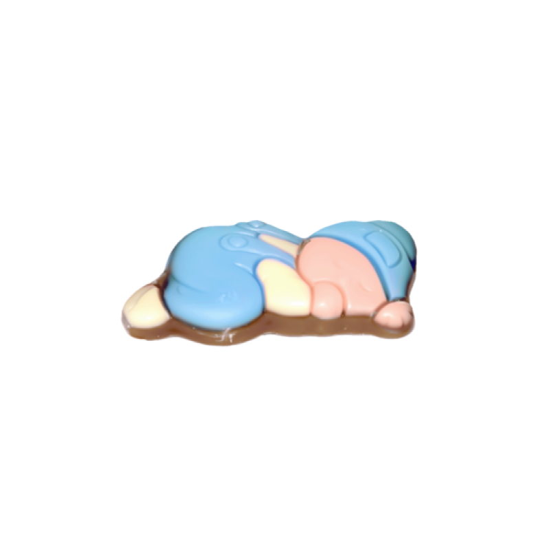 8x chocolade baby's roze of blauw (100gram)
