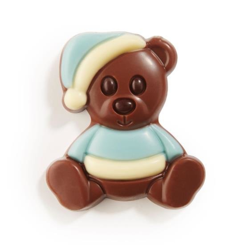 8x chocolade knuffelbeer roze of blauw 100gram