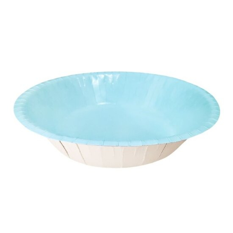 20x diep bordje karton blauw, roze of wit