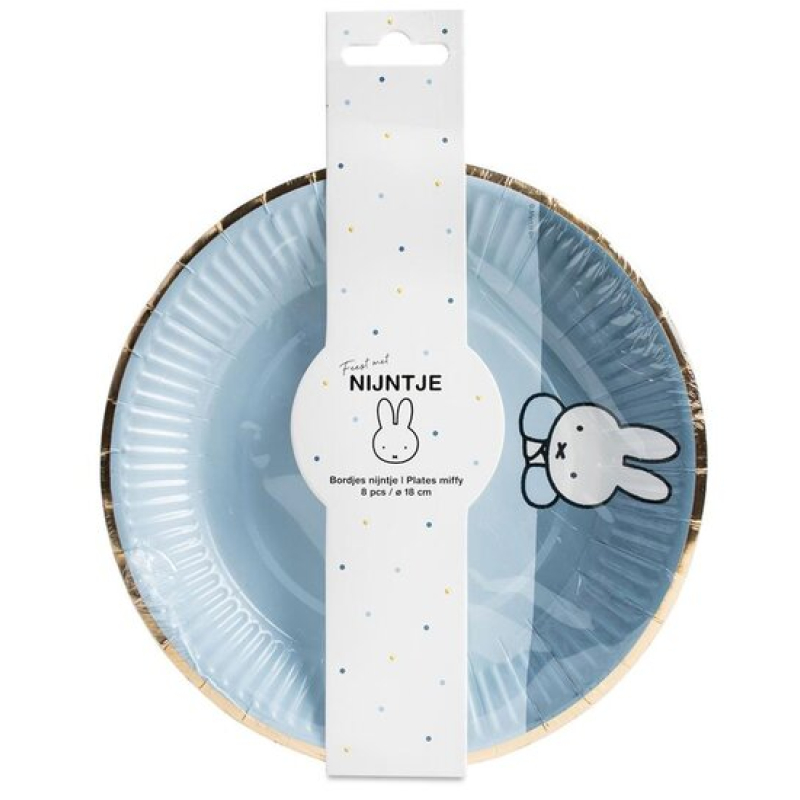 8 bordjes nijntje blauw