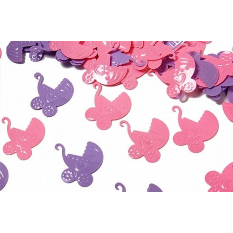 confetti kinderwagen roze-lila