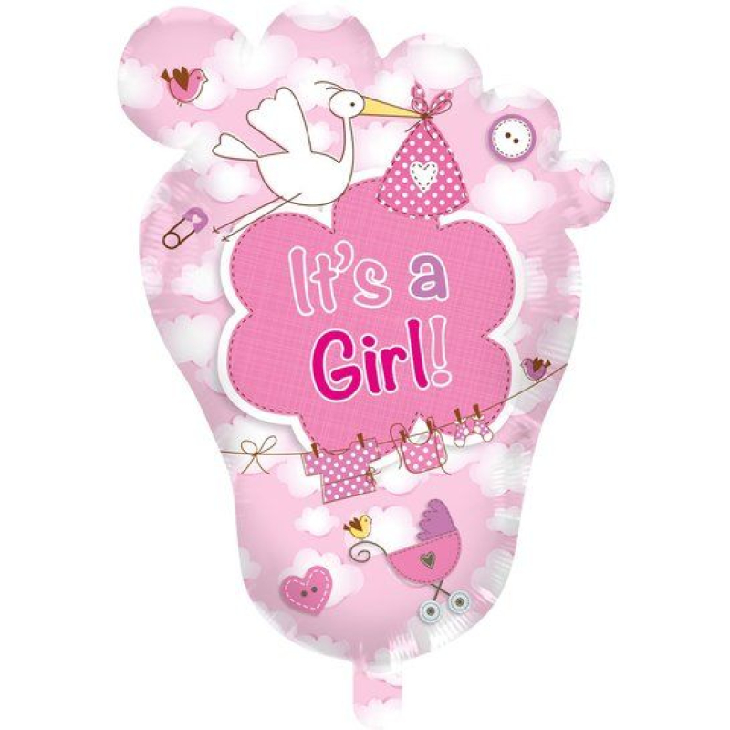 folieballon Voet roze of blauw
