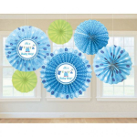 set 6 waaiers blauw it's a boy of its a girl