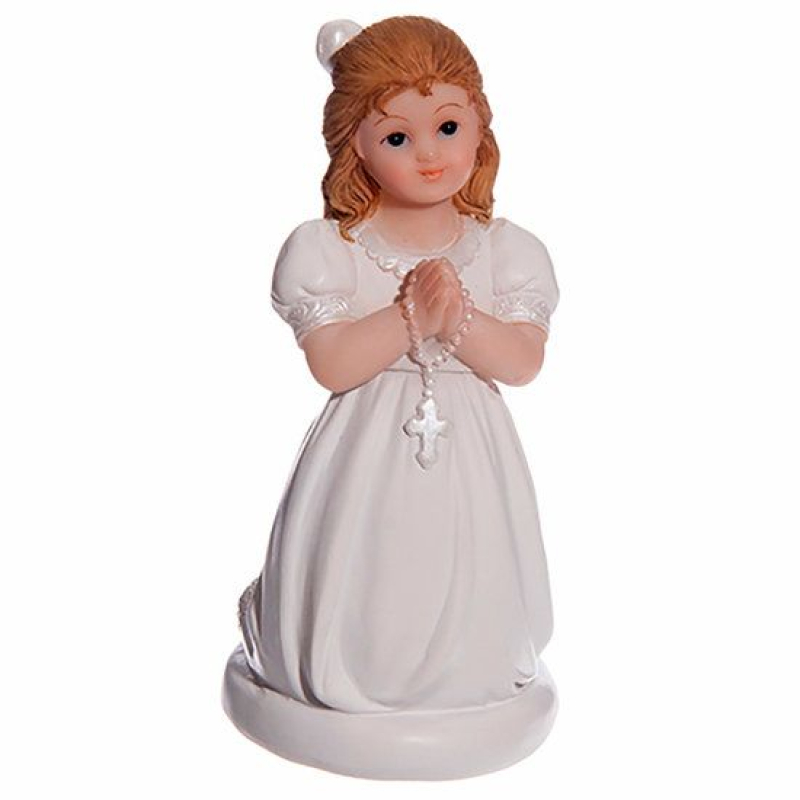 beeldje communiemeisje knielend 10cm
