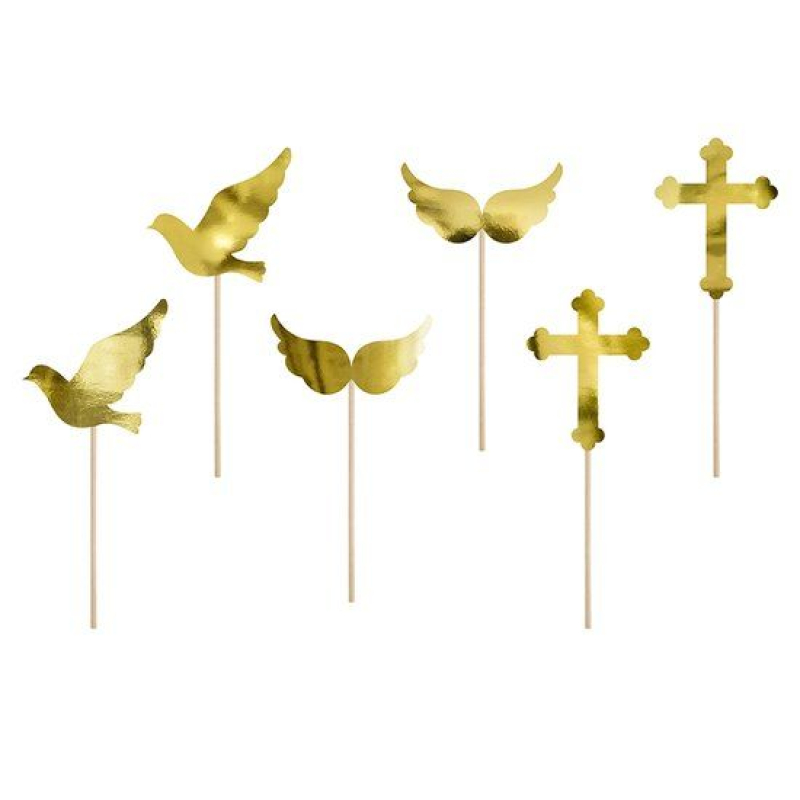 6x cupcake taart topper communie