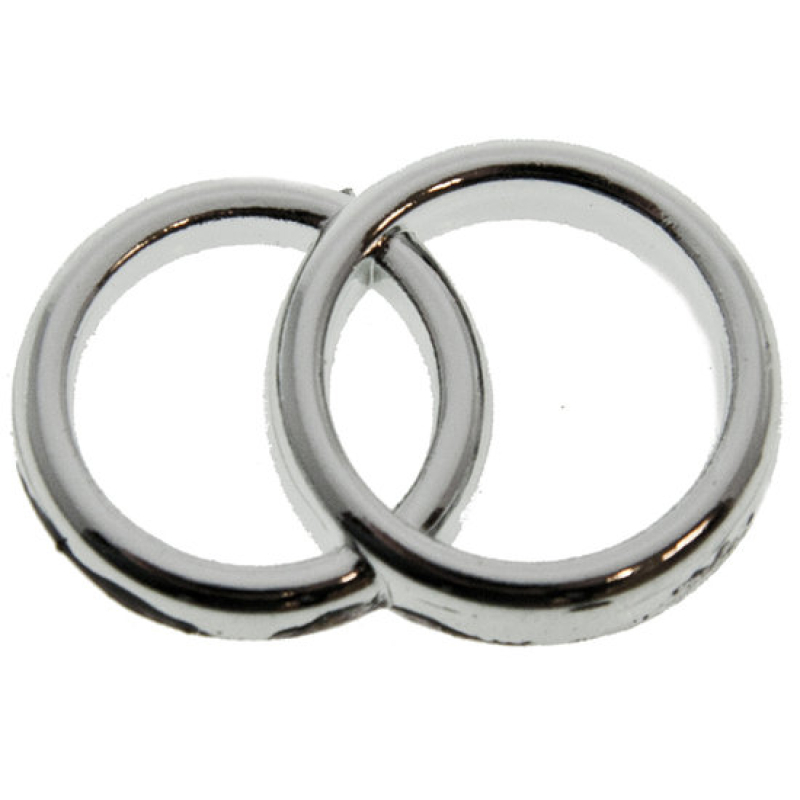 10x ringen dubbel zilverkleur decoratie