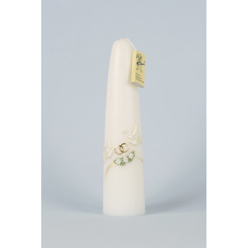 Trouwkaars duifjes bloemen