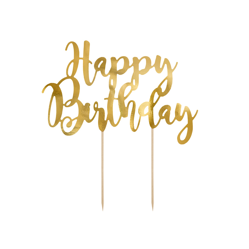 taart topper happy birthday karton