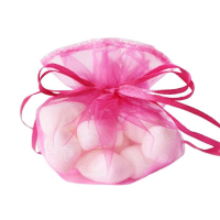 10x tule met lint en borduurrandje 26cm
